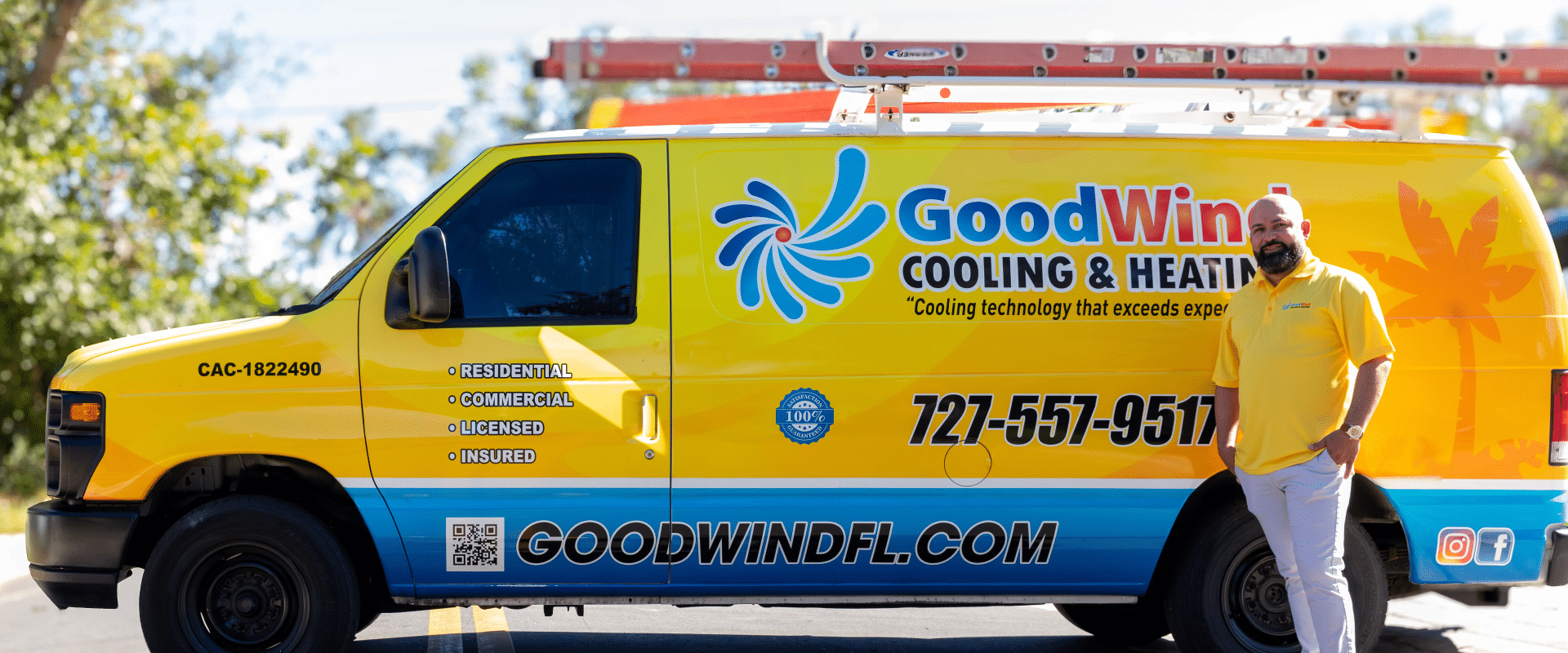 GoodWind Cooling & Heating service truck providing HVAC and AC repair services in FL