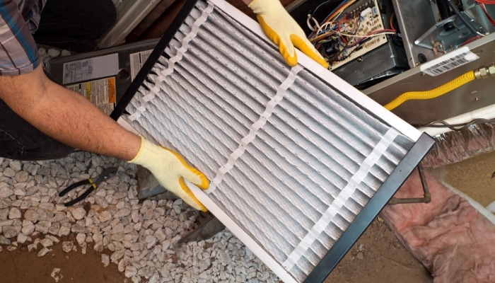 Technician Changing Filter